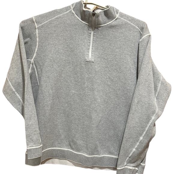 Tommy Bahama Men Sweatshirt Gray Reversible Preppy Minimalist NO SIZE TAG - Picture 1 of 9
